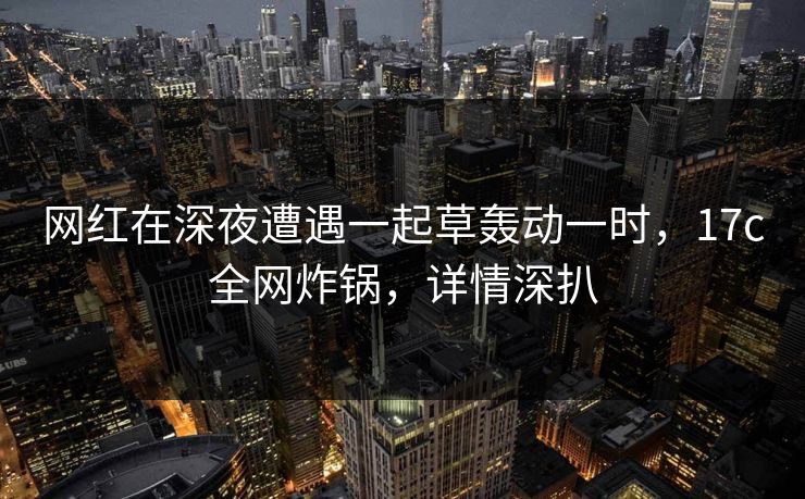 网红在深夜遭遇一起草轰动一时，17c全网炸锅，详情深扒
