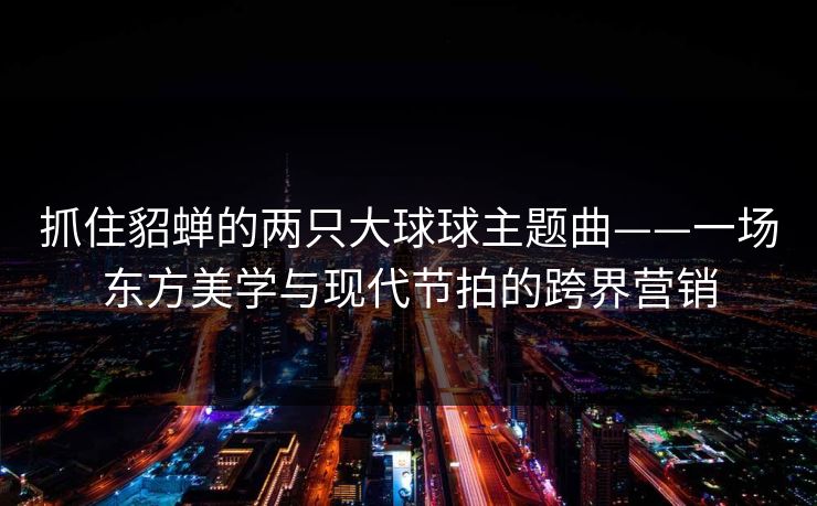 抓住貂蝉的两只大球球主题曲——一场东方美学与现代节拍的跨界营销
