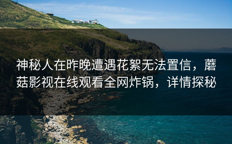 神秘人在昨晚遭遇花絮无法置信，蘑菇影视在线观看全网炸锅，详情探秘